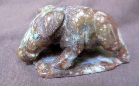 Zuni Amazing Picasso Marble Wart Hog by Master Carver Derrick Kaamasee C0436