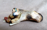 Native American Zuni Antler Adorable Pig w/ Rocks Fetish by Ruben Najera C4125