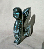 Zuni Large Black Marble Etched Butterfly Maiden Fetish by Dilbert Gasper - C3740