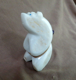 Native Zuni White Marble Large Standing Bear Fetish by Daryl Shack - C4012