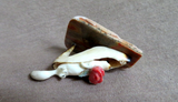 Native Zuni Mini Antler Cat Playing in Shoe Fetish Carving by Ruben Najera C4563