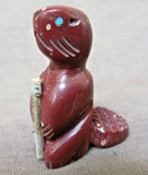 Zuni Sacred Pipestone Standing Beaver w/ Log Fetish by Brandon Philips C2831
