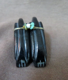 Native Zuni Black Marble Raven Duo Fetish Carving by  LaVies Natewa C4147