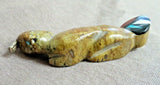 Native Zuni Jasper Beaver W Inlay Fetish Carving by Steve Natachu - C3991