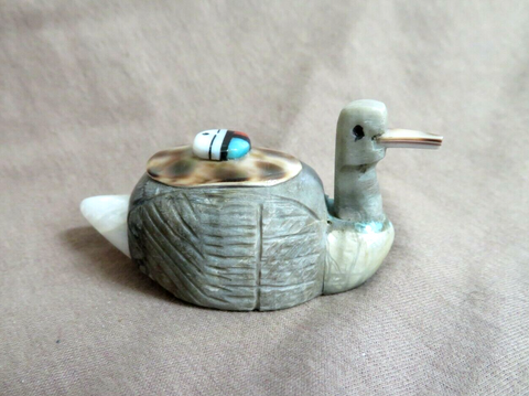 Native Zuni Multi-stone Large Duck w/ Sunface Fetish by Darrin Boone  C3993