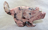 Zuni Gorgeous Rhodochrosite Bobcat w Heartlnes Fetish by Bernard Laiwakete C2844