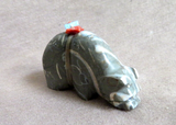 Native Zuni Fossilized Shell Medicine Bear Fetish Carving by Daryl Shack - C4577