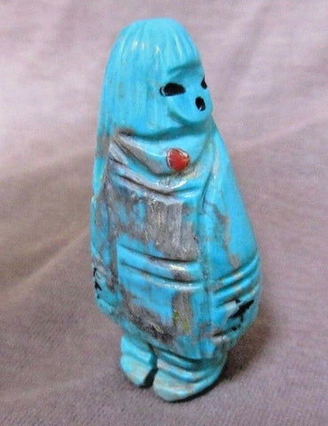 Native American Zuni Turquoise Maiden Fetish by Faye Quandelacy C1411