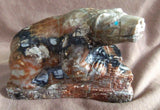 Zuni HUGE Museum Quality Picasso Marble Bear on Pueblo by Herbert Him Sr C-01