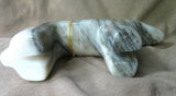 Native Zuni X Large White & Black Marble Horse Carving Fetish by Al Lewis C3728
