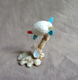 Native Zuni Shell Sea Turtle on Antler Base Fetish Carving by Ruben Najera C4168
