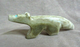 Native Zuni Jasper Wolf Fetish w Heartline by Donovan Laiwakete C3549