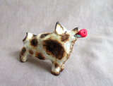 Native Zuni Antler Adorable Pig W Apple Fetish Carving by Ruben Najera C4248