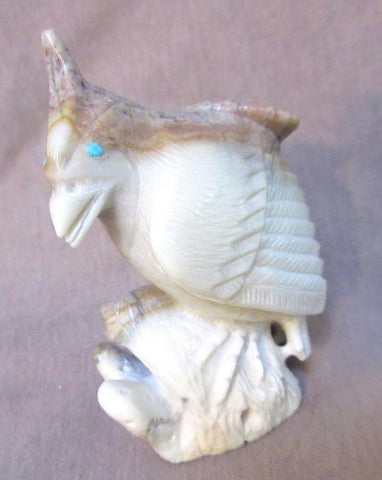Zuni Amazing Picasso Marble Quail on Branch by Great Carver Derrick Kaamasee 178