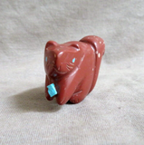 Native Zuni Sacred Pipestone Squirrel Fetish Carving by Justin Red Elk C4233