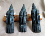 Native Zuni Extra Large Wood Raven Trio Carving Fetish by Al Lewis C4444