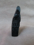 Native American Zuni Jet Raven on Rock Fetish Carving by Rochelle Quam  C4217