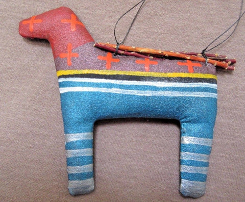 Native Navajo Handmade Soft Sculpture Horse Ornament by Peter Ray James  M0111