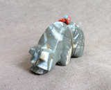 Native Zuni Fossilized Shell Medicine Bear Fetish Carving by Daryl Shack - C4577