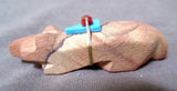 Native Zuni Sandstone Badger w/Bundle Fetish by Elroy Pablito  - C2277