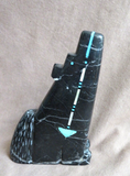 Native Zuni XL Black & White Marble Coyote Fetish Carving by S/M  - C4493