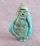 Native Zuni Turquoise Two Sided Maiden Fetish by Sandra Quandelacy C2204