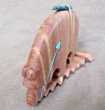 Native Zuni  Cedar Wood Bear with Bundle Fetish by Carver Douglas Martza C2222