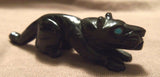 Zuni Black Marble Mt Lion Fetish by Lance Cheama - Direct from artist in Zuni