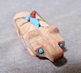 Native Zuni Sandstone Badger w/Bundle Fetish by Elroy Pablito  - C2277