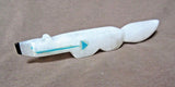 Native Zuni White Alabaster Wolf Fetish with heartline by Gabriel Quam - C2270