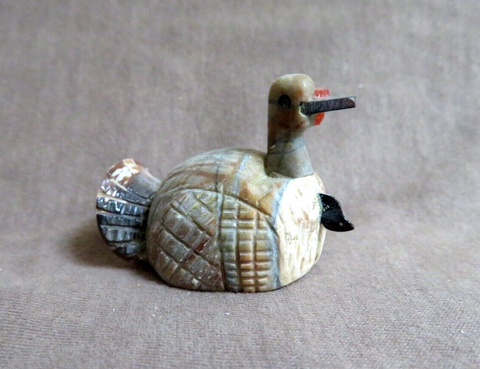 Native Zuni Multi-stone Turkey Fetish Carving by Darrin Boone  C4247