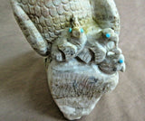 Zuni Amazing VERY LARGE Picasso Marble Eagle w/ Chicks by Derrick Kaamasee C3154