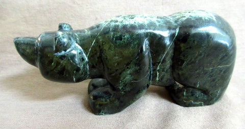Native Zuni Soothing Green Soap Stone XL Bear Fetish by Brian Yatsattie  C3288