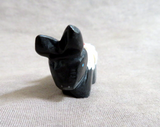 Zuni Black Marble Adorable Mini Donkey Burro Fetish by Daryl Shack - C4312