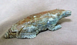 Native Zuni Museum Quality Picasso Marble Badger Fetish by Herbert Him Sr. C2805