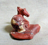 Native Zuni Sacred Pipestone Tranquil Horse Fetish by Georgette Booqua C3478