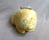 Native Zuni Zuni rock XL Fat Butt Bear Fetish w/ Bundle by Bryson Bobelu C4064