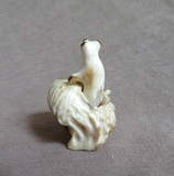 Native Zuni Antler Mini Bear Duo Emerging from Den Fetish by Ruben Najera C4555