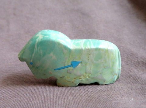 Zuni Green Variscite Horse Fetish Carving by Clayton & Abby Panteah C4343