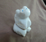 Native Zuni White Marble Large Standing Bear Fetish by Daryl Shack - C4012