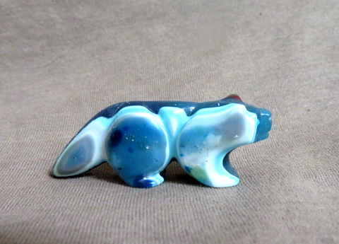 Zuni Surfite surfboard resin Wolf Fetish by Rosella & Loubert Soseeah C4074