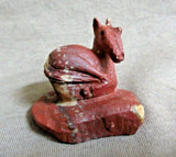Native Zuni Sacred Pipestone Tranquil Horse Fetish by Georgette Booqua C3478