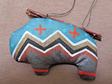 Native Navajo Handmade Soft Sculpture Buffalo Ornament by Peter Ray James  M0112