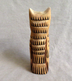 Native Zuni Large Wood Owl Carving Fetish by Al Lewis C4322