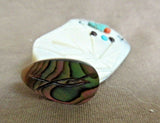 Zuni Mother of Pearl 2 Sided Corn Maiden Fetish by Vickie Quandelacy C3156