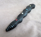 Native American Large Zuni Jet Rattlesnake Fetish by Jonathan Shack - C4102