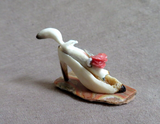 Native Zuni Mini Antler Cat Playing in Shoe Fetish Carving by Ruben Najera C4563