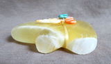 Zuni Honey Calcite Mountain Lion Fetish by Leland Boone & Daphne Quam C4235