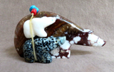 Zuni Wild Horse Turquois & Multi-stone Bear Unity  Family by LaVies Natewa C4265