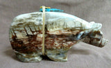 Native Zuni Picasso Marble Medicine Bear w heartline Fetish by Kevin Quam C3827
